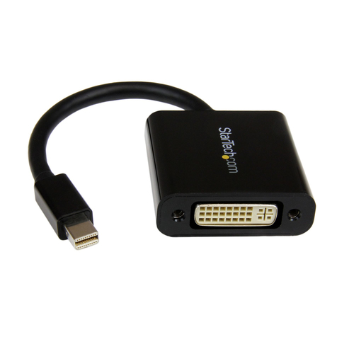 Mini DisplayPort to DVI Adapter - Black Mini DP to DVI Video Converter - 1920x1200 - Mini-DisplayPort (M) to DVI-I (F)