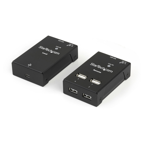 4 PORT USB 2.0-OVER-CAT5 / 6 EXTENDER - UP TO 130FT (40M) CAT5 OR 165FT (50M) CAT6 SINGLE ETHERNET CABLE - COST-EFFECTIVE COMPACT USB EXTENSION - 2 TOP PORTS