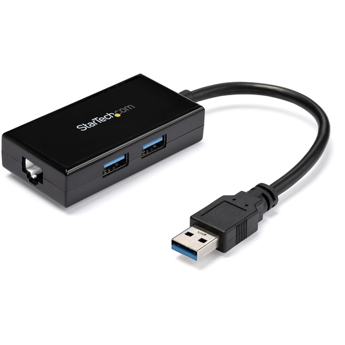 USB 3.0 to Gigabit Network Adapter with Built-In 2-Port USB Hub - USB Ethernet Adapter w/Native Driver Support (Windows Mac Chrome OS) - USB network adapter with Realtek chip