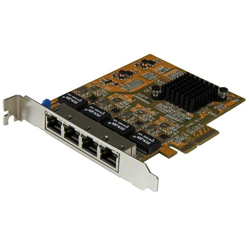 4-Port PCI Express Gigabit Network Adapter Card - Quad-Port Gigabit NIC - Network Card with 4x 10/100/1000 RJ45 ports - Four Port PCIe Gigabit Ethernet Network Converter Card