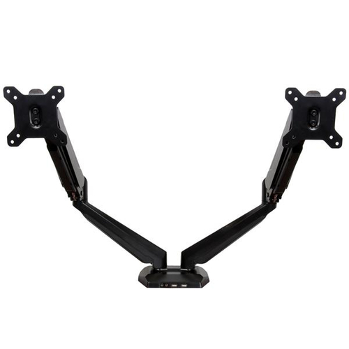 Dual Monitor Mount with Built-in 2-port USB and Audio Pass-Through - Supports Two Monitors up to 30in Side-by-Side - Full-Motion Articulation - Spring-Assisted Height Adjustment