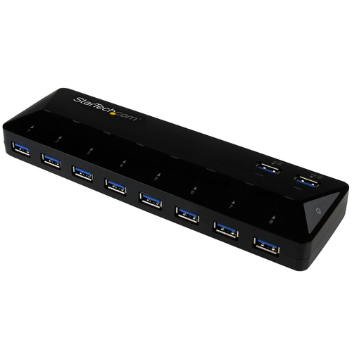 10-PORT USB 3 0 HUB WITH CHARGE AND SYNC PORTS - 2 X 1 5A PORTS - DESKTOP USB HUB AND FAST-CHARGING STATION - MOBILE DEVICE CHARGER INCLUDING IPAD AND IPHONE