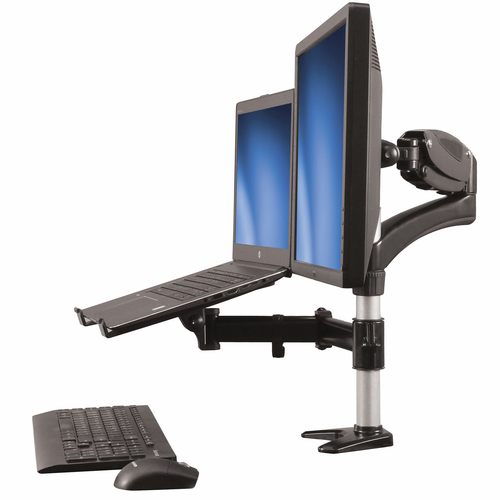 SINGLE-MONITOR ARM - LAPTOP STAND - ONE-TOUCH HEIGHT ADJUSTMENT