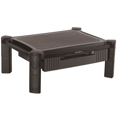 Monitor Riser - Drawer - Height Adjustable - Computer Monitor Riser Stand for Desk - Supports up to 32 Monitor (22 lb/10kg) - Stackable Columns w/ Space for Laptop between columns