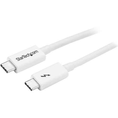 1m Thunderbolt 3 Cable - 20Gbps - White - Thunderbolt USB-C and DisplayPort Compatible