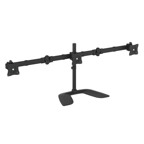 Triple Monitor Stand - Articulating Arms - Steel and Aluminum - For VESA Mount Monitors up to 27in (17.6 lb / 8 kg) - Multi Monitor Desk Stand - Freestanding 3 Monitor Stand