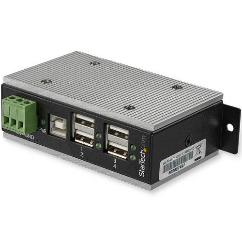 4 Port Industrial USB Hub Metal USB 2.0 15kV ESD Protection Surface or DIN Rail USB Splitter USB Port Expander