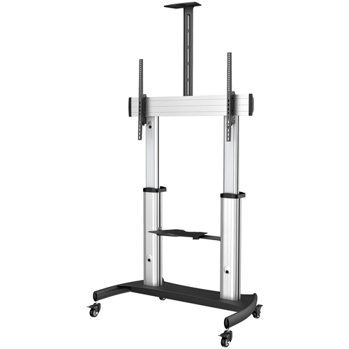 Mobile TV Stand - Heavy Duty TV Cart for 60-100in Display (100kg/220lb) - Height Adjustable Rolling Flat Screen Floor Standing on Wheels - Universal Television Mount w/Shelves (STNDMTV100)