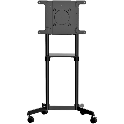 MOBILE TV CART - PORTABLE ROLLING TV STAND FOR 37-70IN VESA DISPLAY (154LB/70KG) - TV STAND W/SHELF STORAGE COMPARTMENT - ROTATE/TILT DISPLAY - UNIVERSAL TV MOUNT ON WHEELS