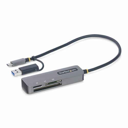 USB 3.0 MULTI-MEDIA MEMORY CARD READER SD/MICROSD/COMPACTFLASH CARD READER PORTABLE USB 5GBPS CARD ADAPTER EXTERNAL USB-C CARD READER WITH ATTACHED USB-A ADAPTER - WORKS WITH ANY OPERATING SYSTEM