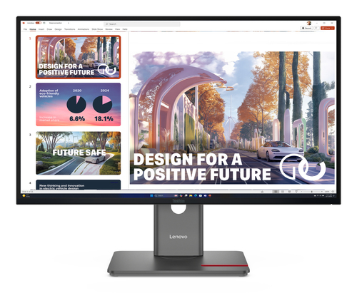 ThinkVision P27qd-40 27inch QHD monitor IPS 2560 x 1440 (16:9) Anti-Glare DP+HDMI+USB-C + RF45 input DP+Audio Out 4xUSB3.2 Gen1 hub Height adjustable Tilt Swivel Pivot 3Y warranty