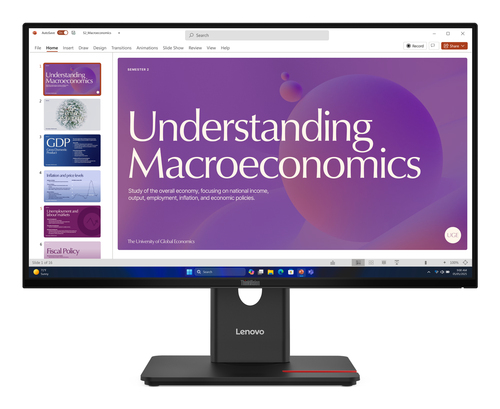 ThinkVision T24d-40 23.8-inch FHD IPS monitor 1920x1080 16:9 Anti-Glare Low Blue Light DP/HDMI/USB-C/DP-Out/LAN 96W PD Audio Out 4xUSB3.2 Adj stand USB-C DP cable 3Y warranty.
